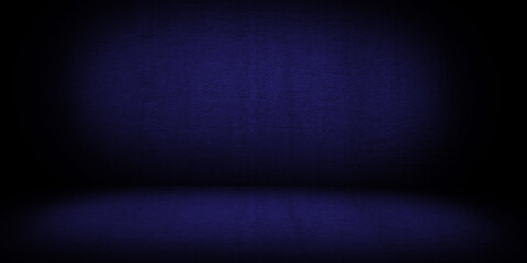 Stage floor and cement walls. dark blue and gradient dark style.