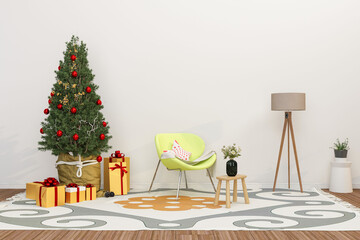 christmas tree and gifts