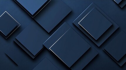 Fototapeta premium Dark Blue Metallic Shapes on Background, Geometric shapes