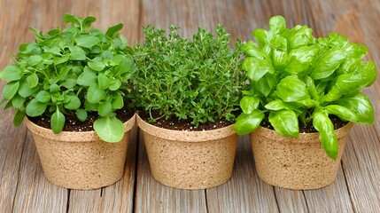 A small compact hydroponic system growing fresh leafy herbs on a kitchen countertop or tabletop isolated on a clean minimalist background