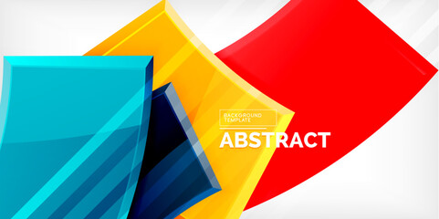 Colorful geometric abstract shapes. Illustration For Wallpaper, Banner, Background, Card, Book Illustration, landing page