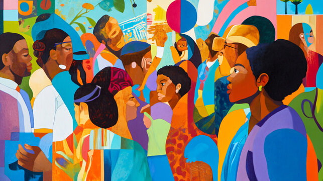 An artistic interpretation of health equity in underserved communities.