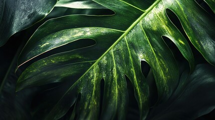 Lush Green Leaves Texture Close-Up