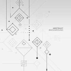 Digital geometric tech elements. Abstract vector isometric background. Sample connectin dots and lines