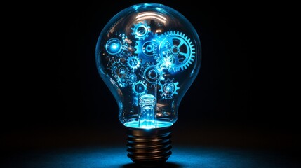 Illuminated Innovation: Lightbulb with Gears