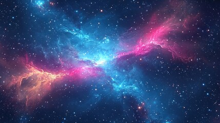 Obraz premium Cosmic Background with Realistic Stars in an Interstellar Scene