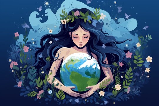 Embrace of Mother Earth: Nature's Nurturing Hold, generative ai