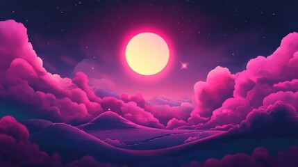 Illustration of a loading concept for sweet dreams Features a progress bar design with a humorous good night background Vector art