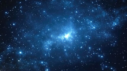 Fototapeta premium Cartoon rendering in 3D depicting a blue dark night sky filled with numerous stars and the Milky Way against a space backdrop