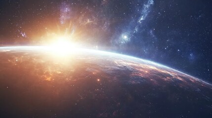 Fototapeta premium 3D cartoon visualization of a planet s stars and a galaxy in open space