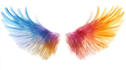 Colorful Angel Wings Illustration