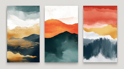 Abstract Mountain Art Prints