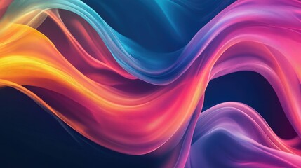 Fototapeta premium Colorful gradient abstract background featuring dynamic flowing waves High definition abstract wallpaper design