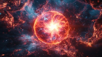 Fototapeta premium Plasma ball radiating vibrant energy within the depths of space