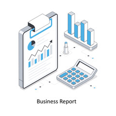 Business Report isometric stock illustration. EPS File stock illustration