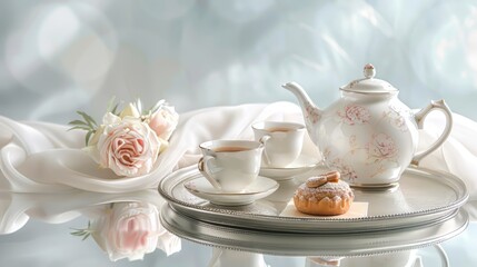 Fototapeta premium A serene image of a cup of tea