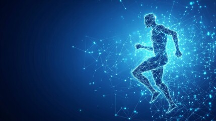 Fototapeta premium Digital Human Figure in Motion