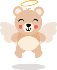 Cute teddy bear cupid valentine angel