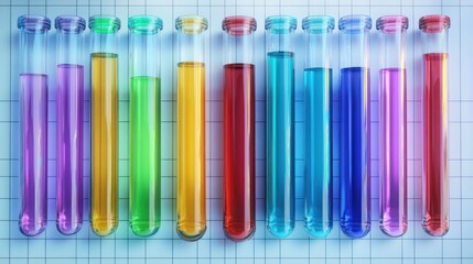 Colorful Test Tubes on a Grid