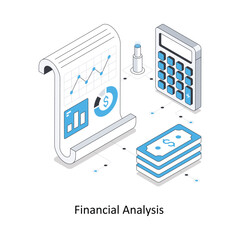 Financial Analysis isometric stock illustration. EPS File stock illustration