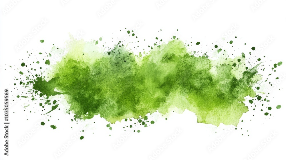 Canvas Prints Green Watercolor Splash