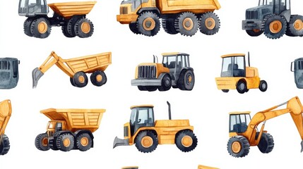 Construction Vehicles Pattern