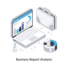 Business Report Analysis isometric stock illustration. EPS File stock illustration