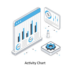 Activity Chart isometric stock illustration. EPS File stock illustration