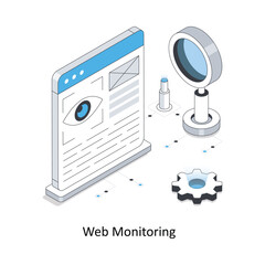 Web Monitoring isometric stock illustration. EPS File stock illustration