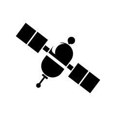 satellite icon, simple satelite globe signal vector symbol.