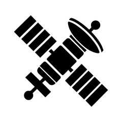 satellite icon, simple satelite globe signal vector symbol.