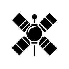 satellite icon, simple satelite globe signal vector symbol.