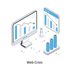 Web Crisis isometric stock illustration. EPS File stock illustration