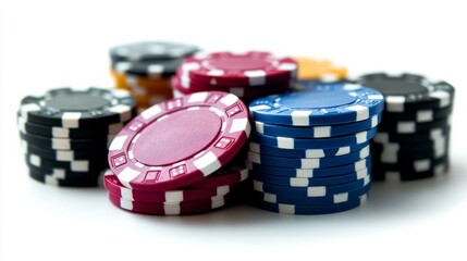 Colorful Poker Chips Stack