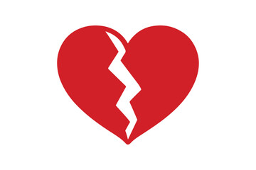 Broken Heart silhouette vector illustration, Broken Heart icon vector 