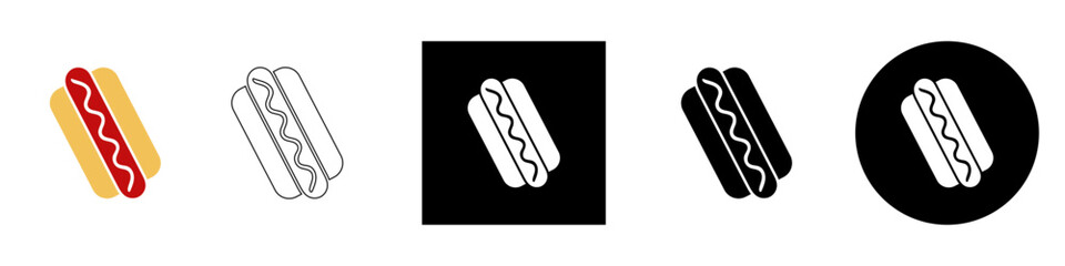 hot dong, bun bread and sausage meat vector pictogram sign icon symbol ui and ux design, glyphs and stroke line