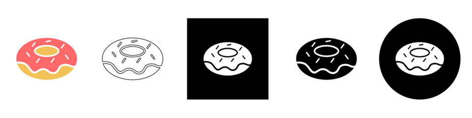 donut or doughnut, bagel bakery vector pictogram sign icon symbol ui and ux design, glyphs and stroke line
