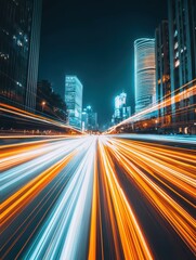 Sleek modern cityscape showcasing 5G connectivity powering smart vehicles and urban innovation.