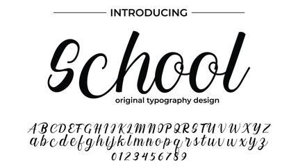 Children Font Stylish brush painted an uppercase vector letters, alphabet, typeface