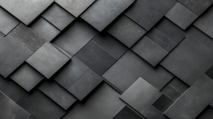 Fototapeta premium Architectural flat lay with gray and black samples lamella panels tiles design moodboard top view