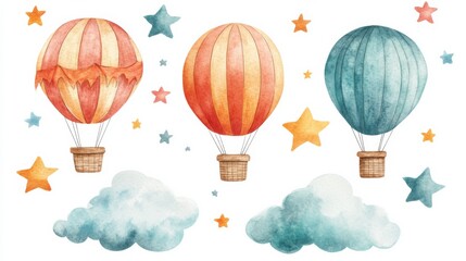 Obraz premium Whimsical Balloons in the Sky