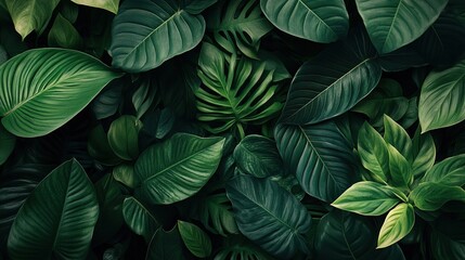 Lush Green Leaves Abstract Background Design