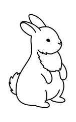 Cartoon rabbit. Simple doodle hand drawn bunny. Vector sketch