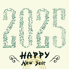 The symbol of the new year is a snake. The numbers are drawn from snakes. Vector illustration