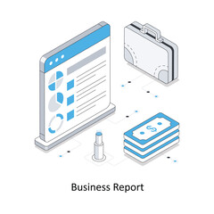 Business Report  isometric stock illustration. EPS File stock illustration