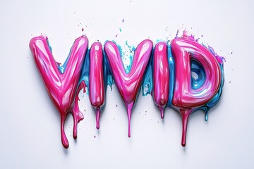 Naklejka premium Bright dripping paint spelling 