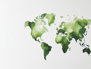 A gentle watercolor rendering of Earth showcasing lush landscapes and vibrant colors, celebrating nature's beauty.