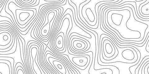 Background of abstract black and white wavy topographic map lines contour background, geographic grid white background texture terrain lines and strokes topography contour map with black curve lines.