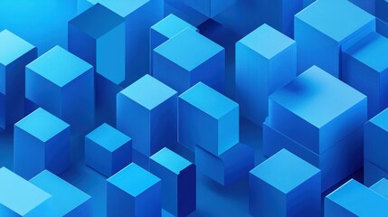 Obraz premium Abstract Blue Cube Pattern