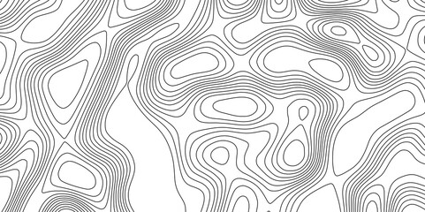 Background of abstract black and white wavy topographic map lines contour background, geographic grid white background texture terrain lines and strokes topography contour map with black curve lines.